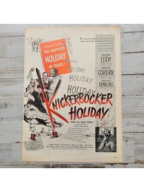 Vintage Movie Ad • Knickerbocker Holiday (1944) • Golden Age Hollywood N. Eddy